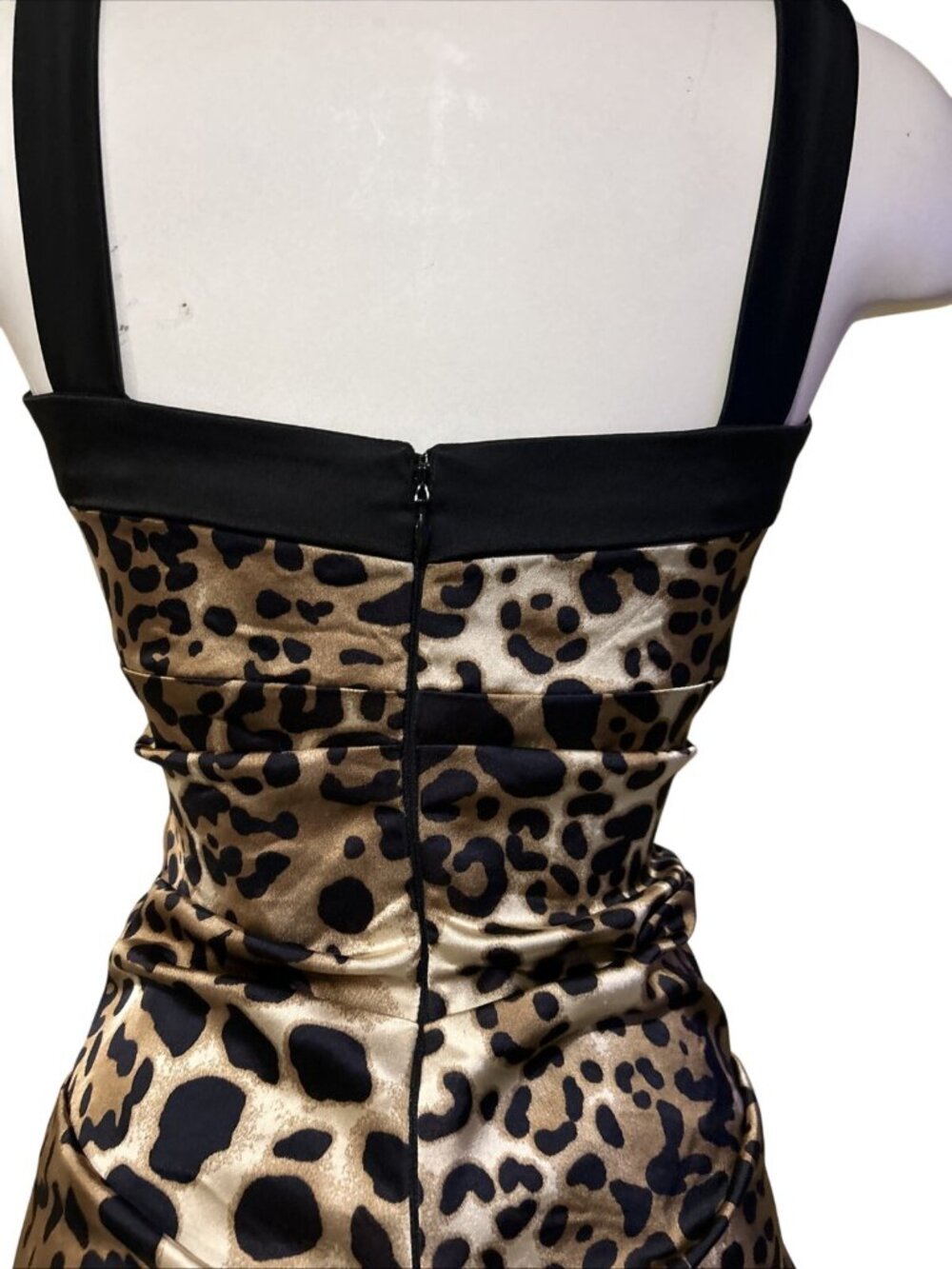 Vintage Cache Dress Leopard Print Pencil Wiggle 2 XS Pin-up Sexy Mob Wife - Picture 8 of 11
